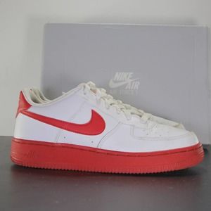Nike Af1 Air Force 1 White Red Women's Sneakers 004602 Size 5.5youth/7womens